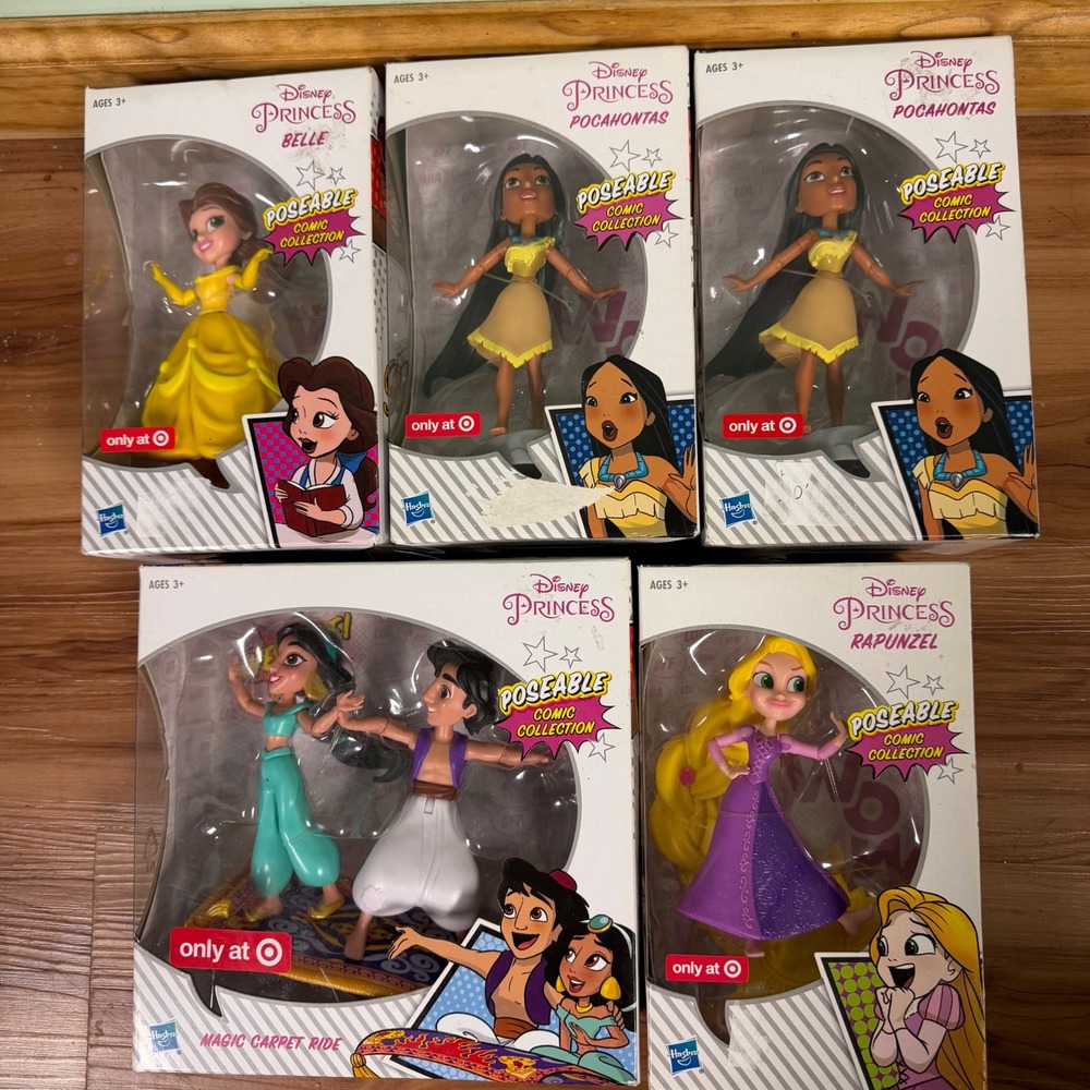 Disney Princess Comics Poseable Figures Lot Hasbro Target Exclusive  5 Sets